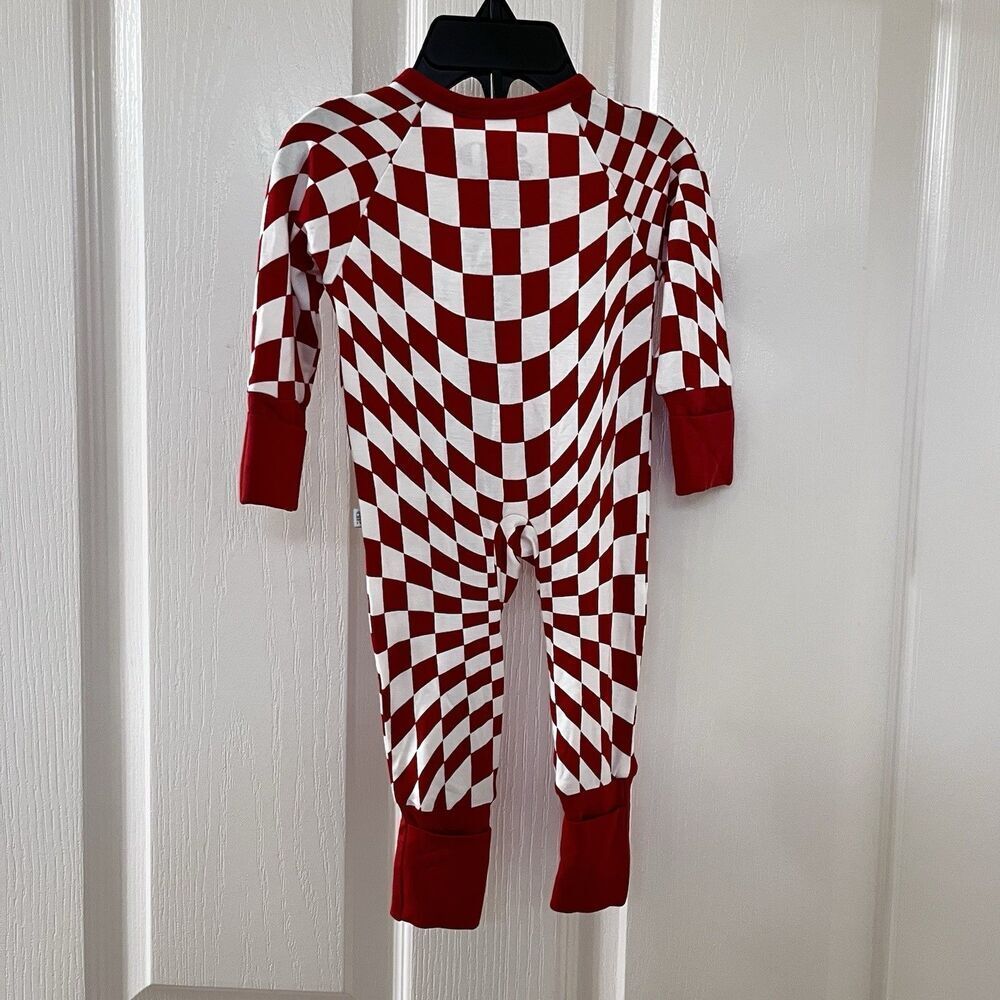 Brixton Phoenix Candy Check Bamboo Zip Romper Zippy Burnt Orange SZ Newborn NWT - Picture 10 of 15